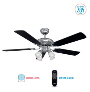 Ventilador de techo con luz Liliana 5 palas de madera y control remoto