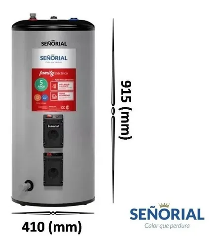 Termotanque Electrico Señorial TTS-90 EAR Color Gris Plata 90 Litros - Imagen 3