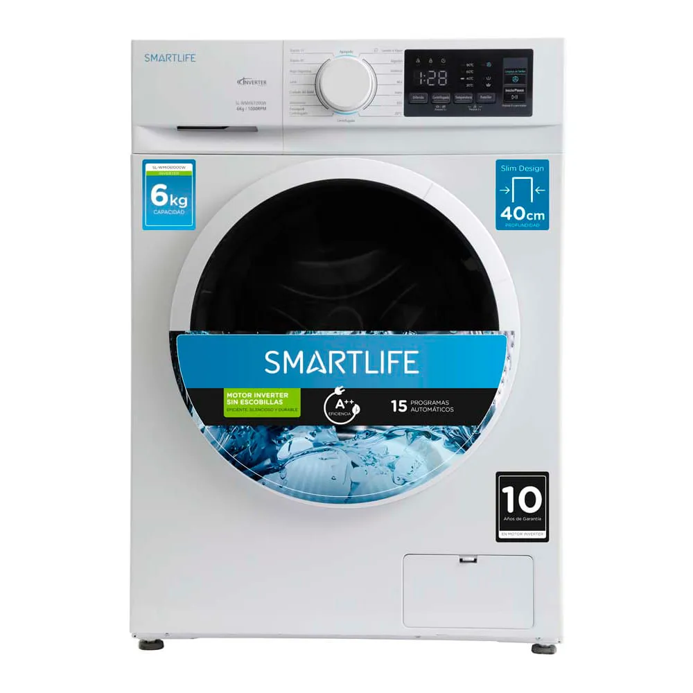 Lavarropa Automático Smartlife 6 kg 1000 rpm Blanco INVERTER (CF) - Imagen 2