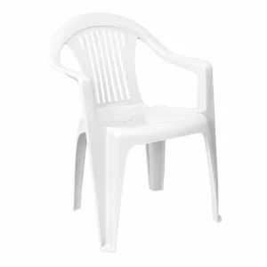 Silla de Plástico Rey con Apoya Brazos Blanca