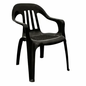 Silla de Plástico Pasadena con Apoya Brazos Negra